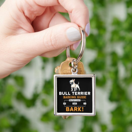 Grappige Bull Terrier Hond Sleutelhanger (Hand)