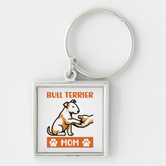 Grappige Bull Terrier Hond Sleutelhanger (Voorkant)