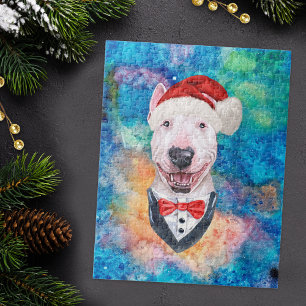 Grappige Bull Terrier Ras Hond Kerstmis Legpuzzel