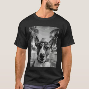 Grappige Bull Terrier Selfie Hond Zomer Vakantie T-shirt