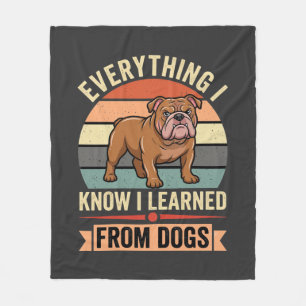 Grappige Bulldog Alles Wat Ik Leerde Van Honden Fleece Deken