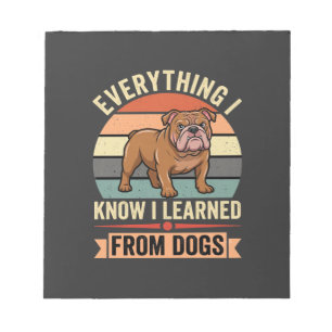 Grappige Bulldog Alles Wat Ik Leerde Van Honden Notitieblok