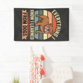 Grappige Bulldog Alles Wat Ik Leerde Van Honden Spandoek (Insitu)