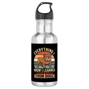 Grappige Bulldog Alles Wat Ik Leerde Van Honden Waterfles