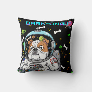 Grappige Bulldog "Barkonaut" Ruimtehond, Dierenlie Kussen