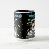 Grappige Bulldog "Barkonaut" Space Hondenliefhebbe Mok (Midden)