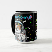 Grappige Bulldog "Barkonaut" Space Hondenliefhebbe Mok (Voorkant links)