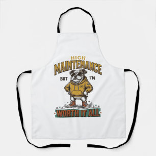 Grappige Bulldog Citaat Vintage Gravure T-Shirt De Schort