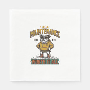 Grappige Bulldog Citaat Vintage Gravure T-Shirt De Servet