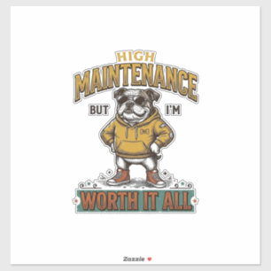 Grappige Bulldog Citaat Vintage Gravure T-Shirt De Sticker