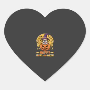 Grappige Bulldog Halloween Gelukkig Howl-O-Ween Vi Hart Sticker