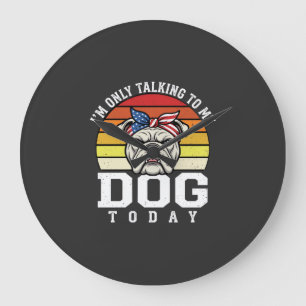 Grappige Bulldog Hond Liefhebber Retro Citaat Grote Klok
