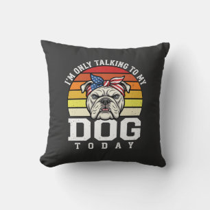 Grappige Bulldog Hond Liefhebber Retro Citaat Kussen