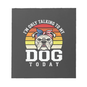 Grappige Bulldog Hond Liefhebber Retro Citaat Notitieblok