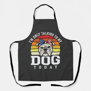 Grappige Bulldog Hond Liefhebber Retro Citaat Schort