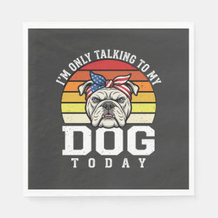 Grappige Bulldog Hond Liefhebber Retro Citaat Servet