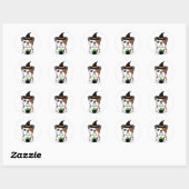 Grappige bulldog is een heks ronde sticker (Vel)