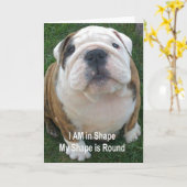 Grappige Bulldog Kaart Notecard Creationarts (Gele Bloem)