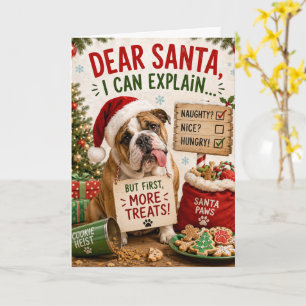 Grappige Bulldog Kerstkaart Ontwerp – Lieve Sint Kaart