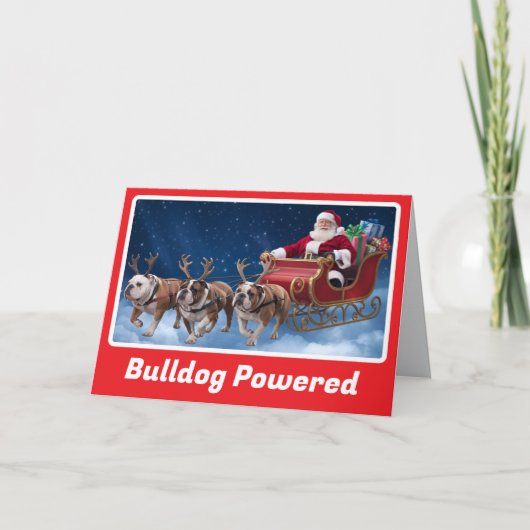 Grappige Bulldog Kerstvakantie Kaart (Voorkant)