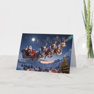 Grappige Bulldog Kerstvakantie Kaart