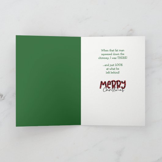 Grappige Bulldog klaar voor kerst Feestdagen Kaart (Binnen)