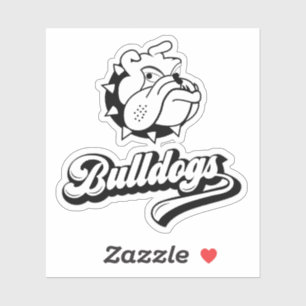 Grappige Bulldog Kop Sticker