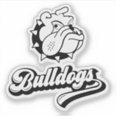 Grappige Bulldog Kop Sticker (Voorkant)