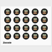 Grappige Bulldog Leert Ontwerp Ronde Sticker (Vel)
