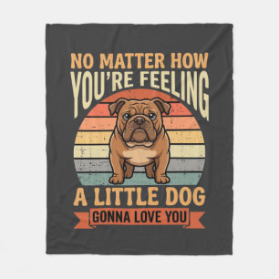 Grappige Bulldog Liefdescitaat Retro Hond Fleece Deken
