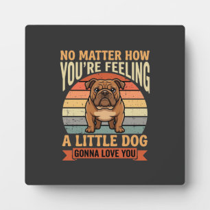 Grappige Bulldog Liefdescitaat Retro Hond Fotoplaat