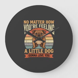Grappige Bulldog Liefdescitaat Retro Hond Grote Klok