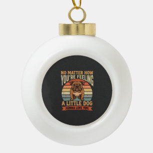 Grappige Bulldog Liefdescitaat Retro Hond Keramische Bal Ornament