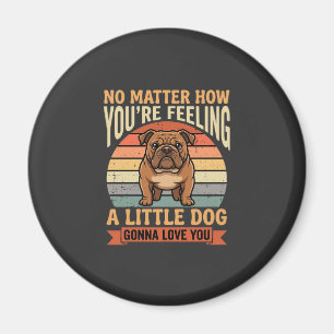 Grappige Bulldog Liefdescitaat Retro Hond Magneet