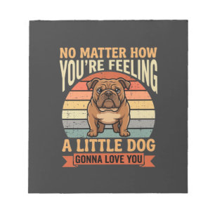 Grappige Bulldog Liefdescitaat Retro Hond Notitieblok