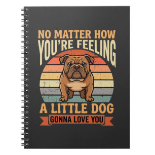 Grappige Bulldog Liefdescitaat Retro Hond Notitieboek