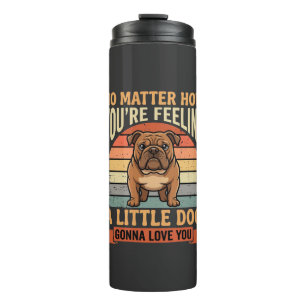 Grappige Bulldog Liefdescitaat Retro Hond Thermosbeker