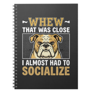 Grappige Bulldog Maakt Contact met Andere Hond Notitieboek