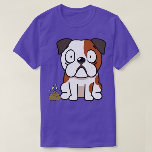 Grappige Bulldog Ruikt Poep T-shirt (Design voorkant)