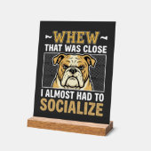 Grappige Bulldog Socialiseer Hond Acryl Bord (Hoek)