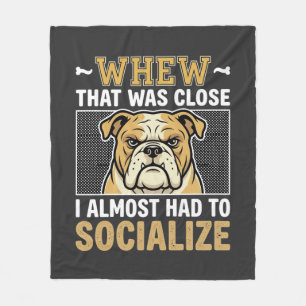 Grappige Bulldog Socialiseer Hond Fleece Deken