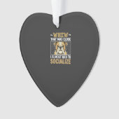 Grappige Bulldog Socialiseert Hond Ornament (voorkant)
