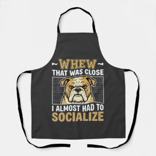 Grappige Bulldog Socialiseert Hond Schort