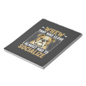 Grappige Bulldog Socialiseren Hond Notitieblok (Linkerzijde)