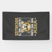 Grappige Bulldog Socialiseren Hond Spandoek (Horizontaal)