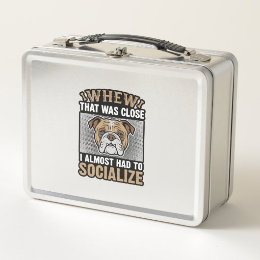 Grappige Bulldog Socialiseren Vintage Vector T-shi (Voorkant)