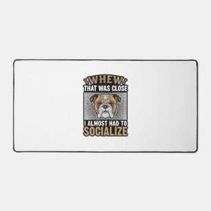 Grappige Bulldog Socialiseren Vintage Vector T-shi Bureaumat