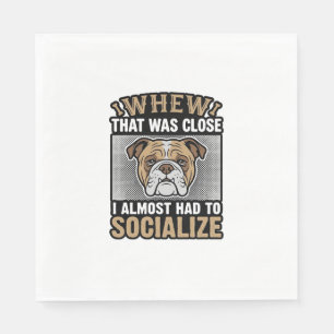 Grappige Bulldog Socialiseren Vintage Vector T-Shi Servet