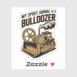 Grappige Bulldozer Geest Vintage Minimalist Sticker