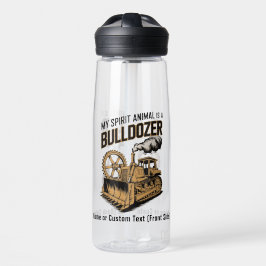Grappige Bulldozer Minimalistische Retro Spirit Di Waterfles
